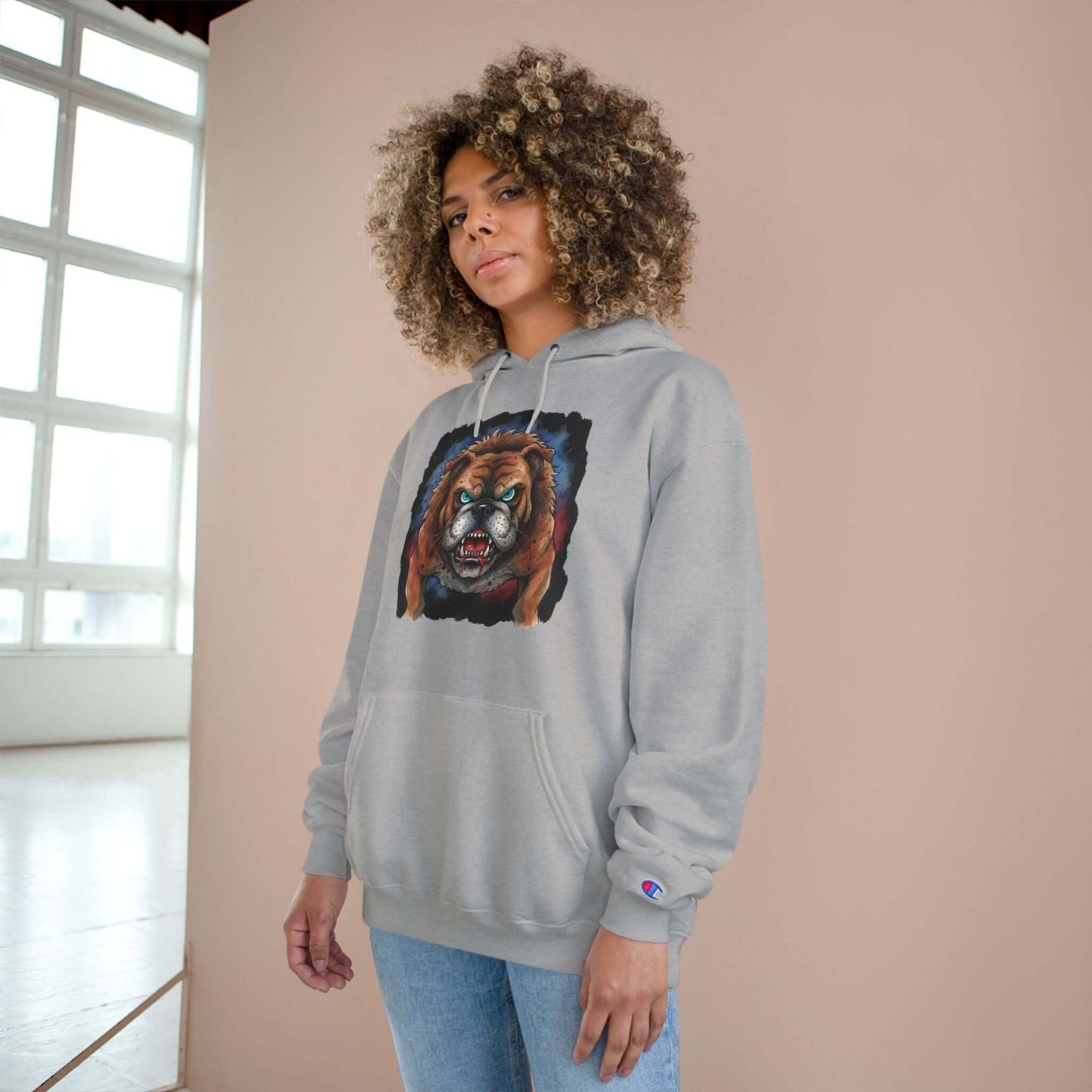 Angry Dog Men and Women Champion Hoodie style 4