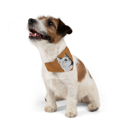 Brown Cat head Bandana Collar for Cats and Dogs, Cute Pet Accessory, Cat Fashion, Cat Gift, Playful Pet Gear
