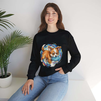Watercolor Dog painting Unisex Crewneck Sweatshirt style 4