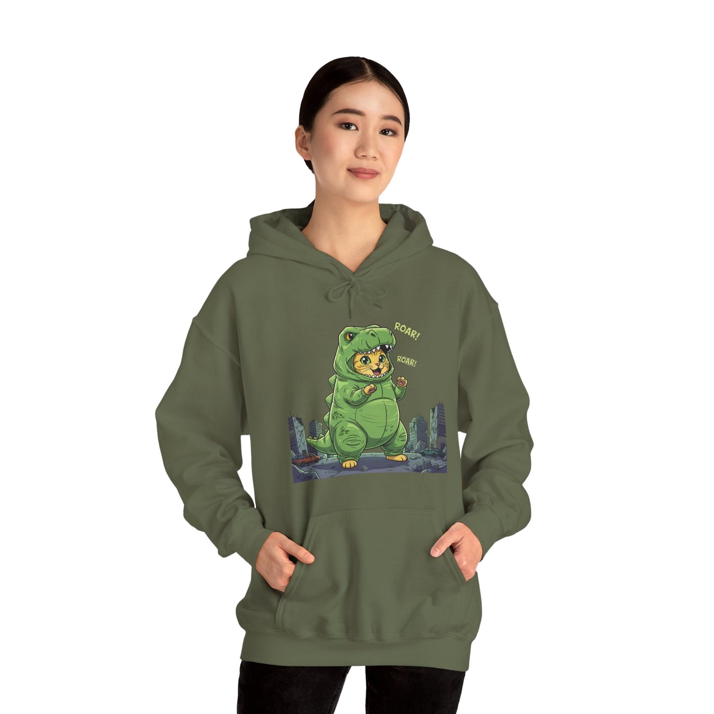Cat cosplay Godzilla Funny Design Unisex Hoodie style 2