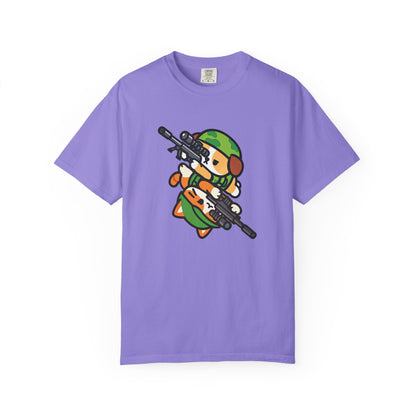 Cute Soldier Sniper Dog & Cat Unisex Graphic T-Shirt
