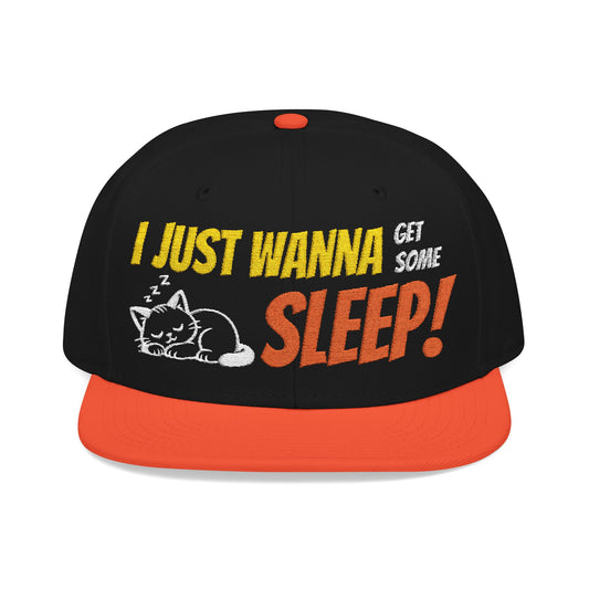 I just wanna get some sleep Embroidered Cute Cat Snapback Hat