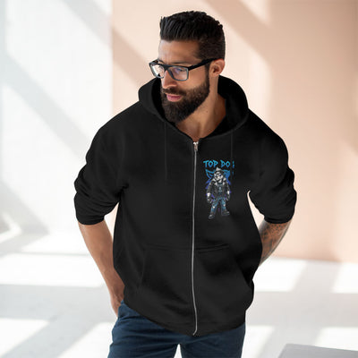 Top Dog Unisex Zip Hoodie, Graphic Hoodie, Streetwear, Animal Lover Gift, Casual Wear, Skater Style