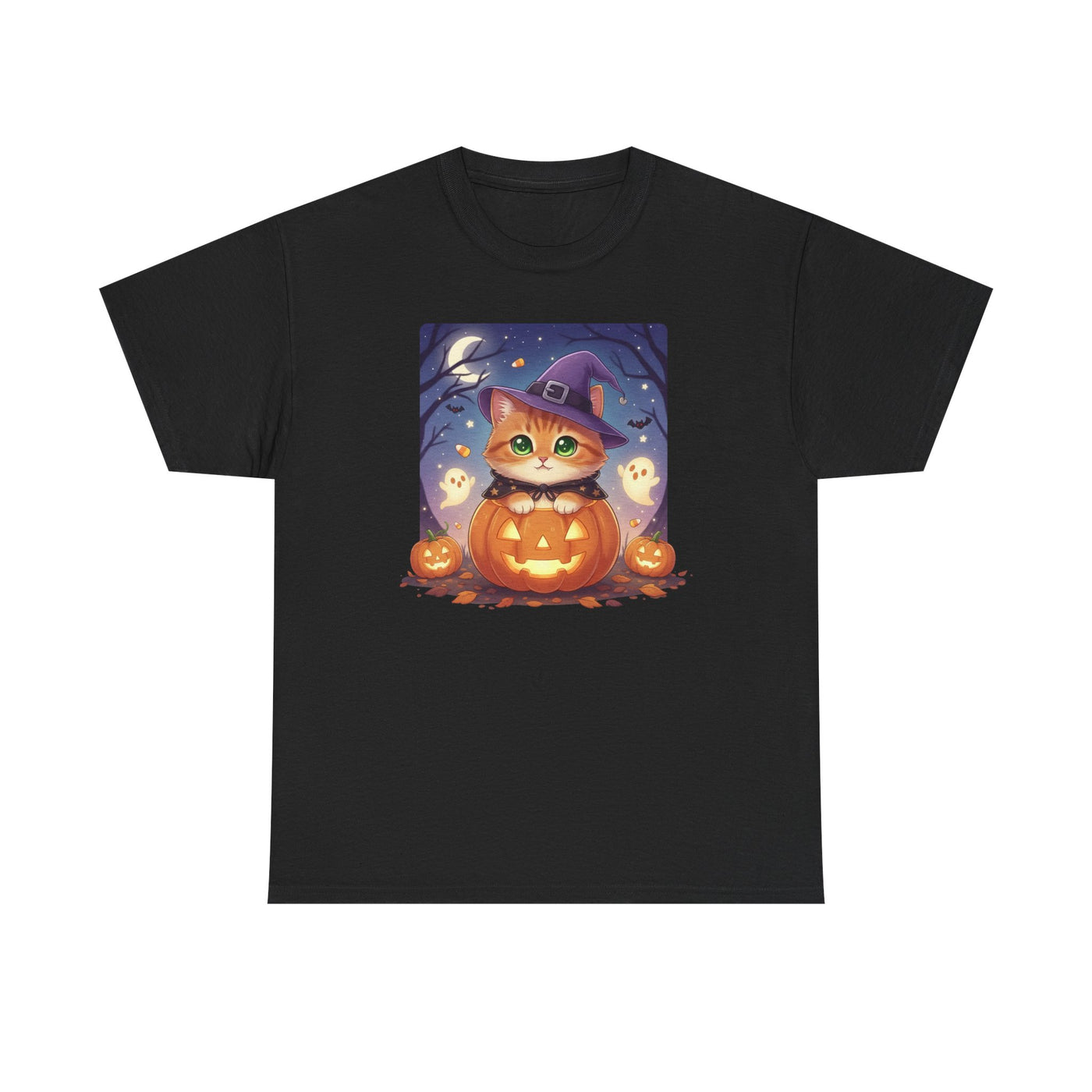 Halloween cute kitten anime style 2 Unisex Tee - Cute Cat T-Shirt for Pet Lovers, Cat Owners, Sports Enthusiasts, Gifts for Animal Lovers, Casual Everyday Wear