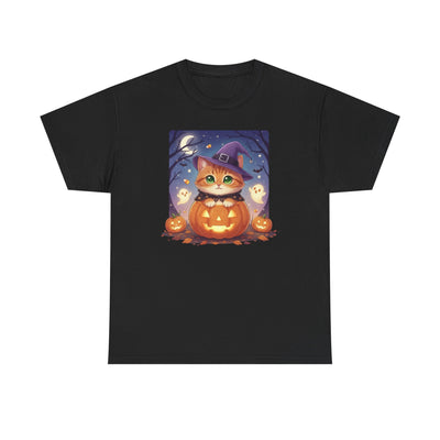 Halloween cute kitten anime style 2 Unisex Tee - Cute Cat T-Shirt for Pet Lovers, Cat Owners, Sports Enthusiasts, Gifts for Animal Lovers, Casual Everyday Wear