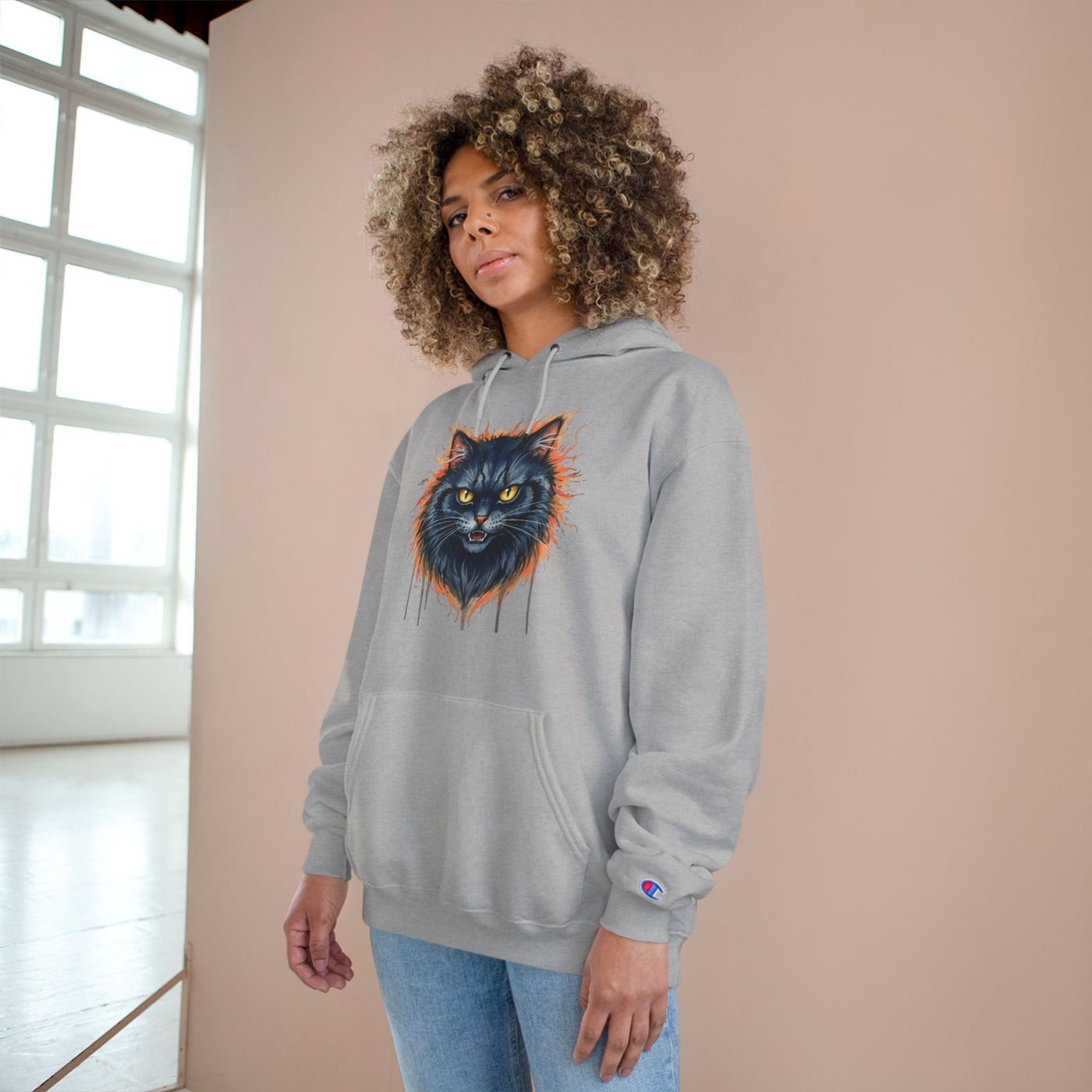 Mad Cat style 2 Men and Women Champion Hoodie