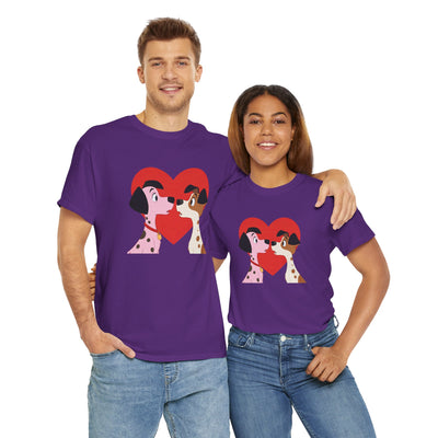 Dogs in Love Unisex Tee - Cute Dog T-Shirt for Pet Lovers, Dog Owners, Sports Enthusiasts, Gifts for Animal Lovers, Casual Everyday Wear