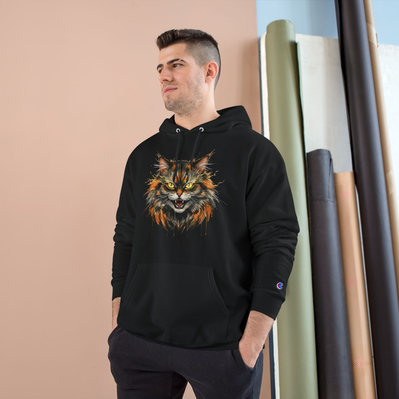 Mad Cat style 1 Men and Women Champion Hoodie