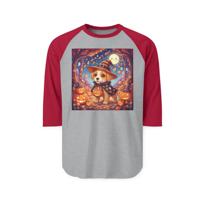 Halloween Cute Puppy Anime Unisex Raglan Shirt style 1