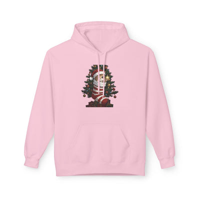 Adorable kitten hiding in Christmas stocking style 3 Cozy Graphic Unisex Midweight Softstyle Fleece Hoodie