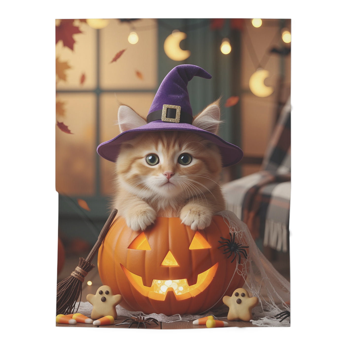 Halloween Cat Baby Swaddle Blanket, Infant Blanket, Newborn Gift, Cozy Blanket, Fall Decor, Cute Baby Accessories