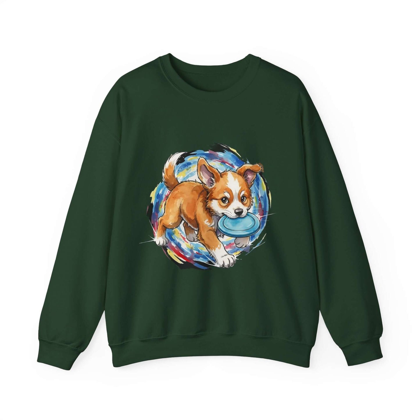 Watercolor Dog painting Unisex Crewneck Sweatshirt style 4