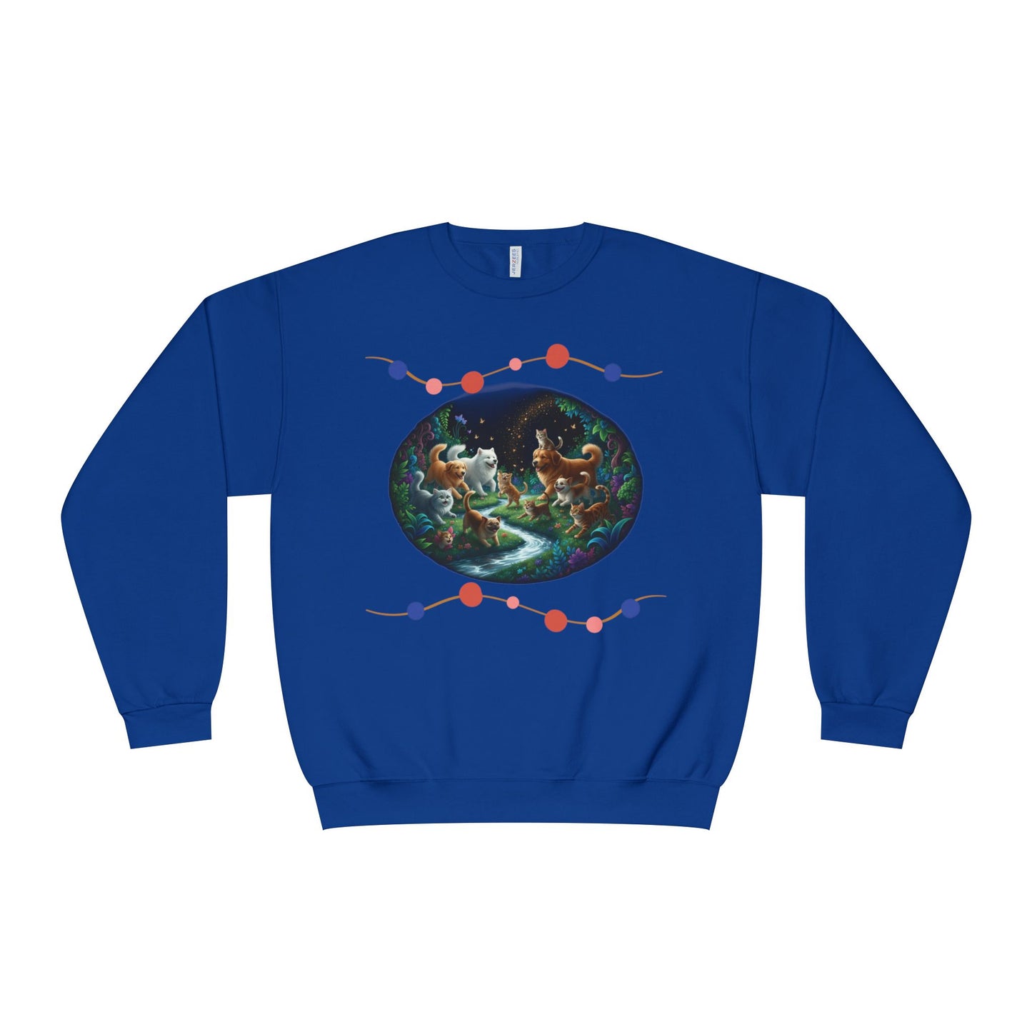 Cats & Dogs Happy Garden Unisex NuBlend Crewneck Sweatshirt style 1