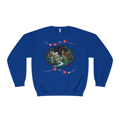Cats & Dogs Happy Garden Unisex NuBlend Crewneck Sweatshirt style 1