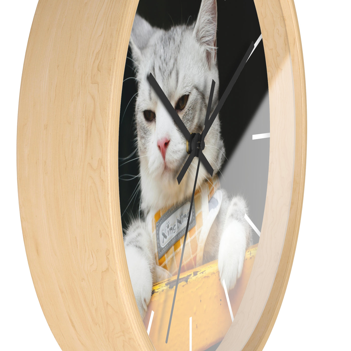 White Cat Wall Clock