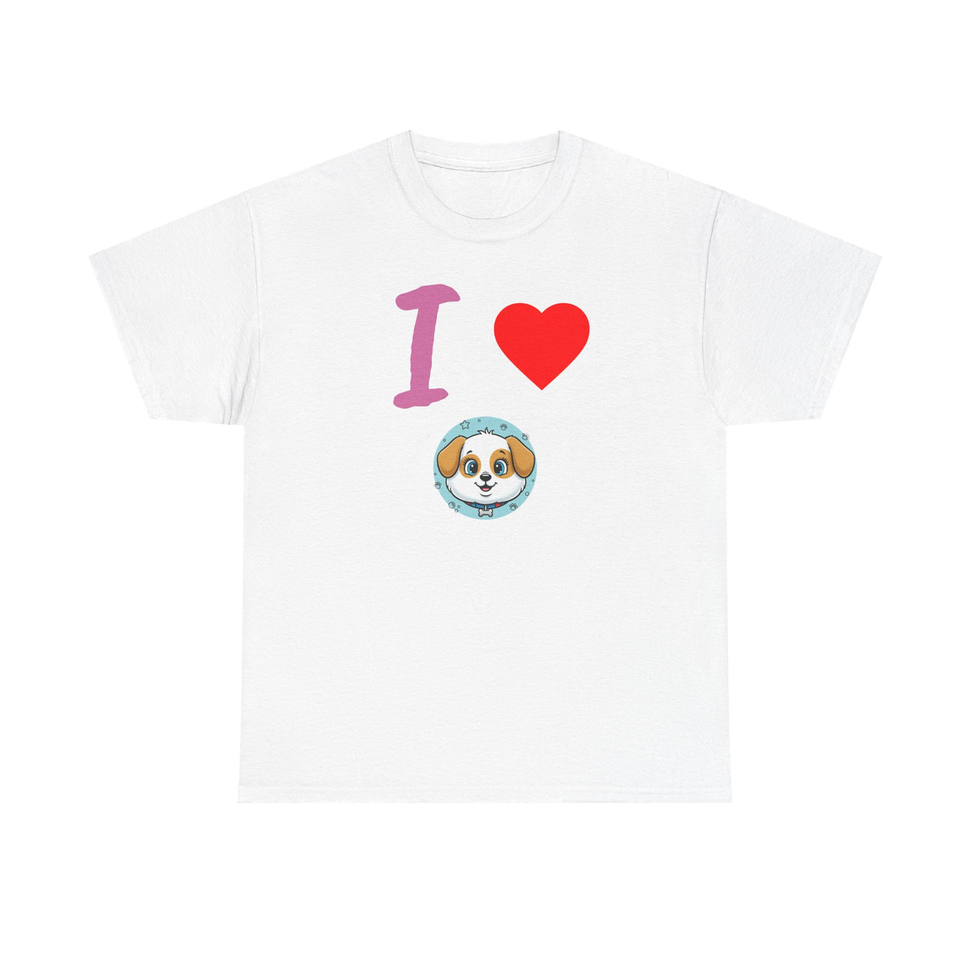 I Love Dogs in Love Unisex Tee - Cute Dog T-Shirt for Pet Lovers, Dog Owners, Sports Enthusiasts, Gifts for Animal Lovers, Casual Everyday Wear