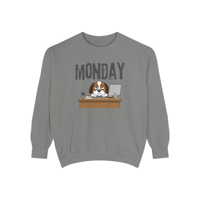 Monday Face Dog Stares Blankly Unisex Crewneck Sweatshirt style 6