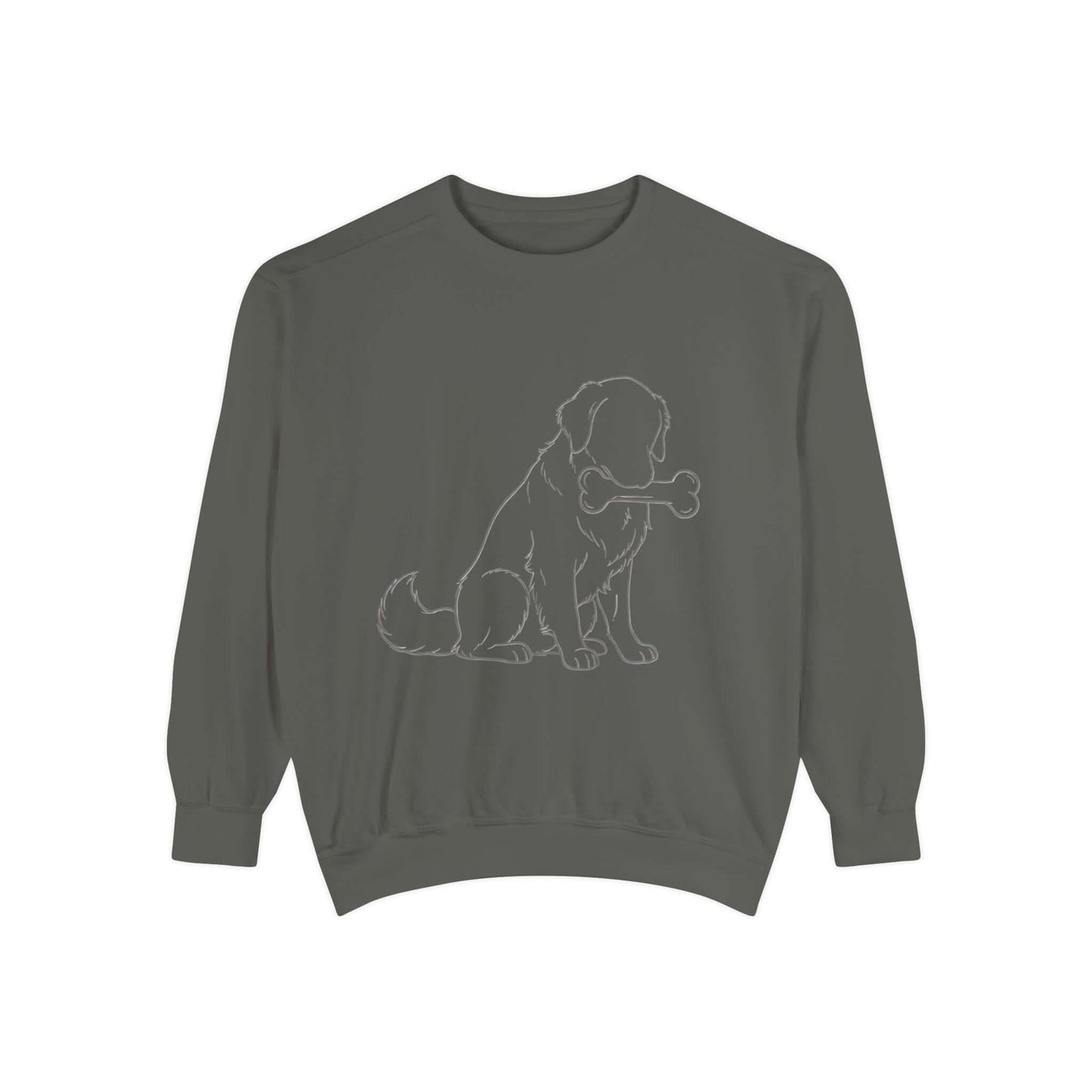 Sitting Dog Shadow Cozy Graphic Unisex Crewneck Sweatshirt style 1