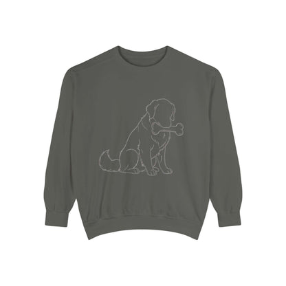 Sitting Dog Shadow Cozy Graphic Unisex Crewneck Sweatshirt style 1