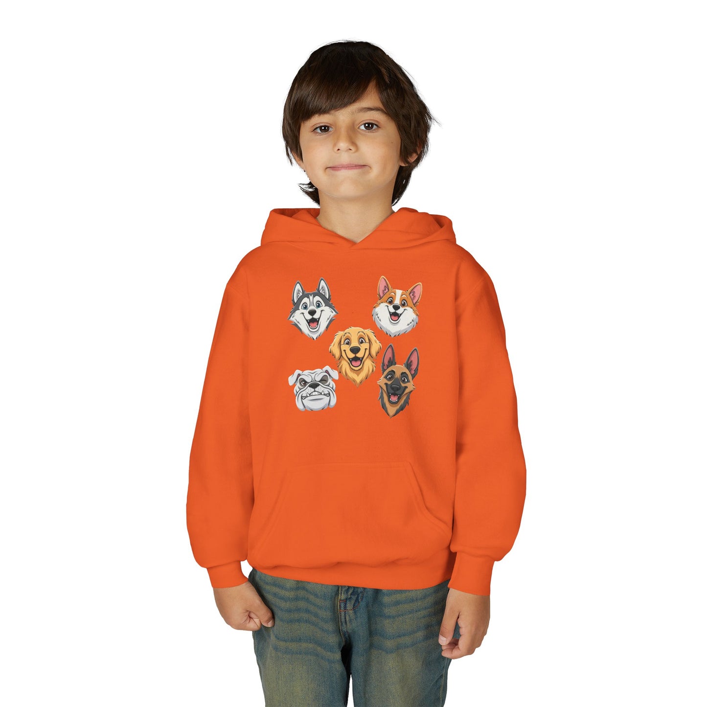 Fun Dog Heads Unisex Youth & Kids Heavy Blend Hoodie