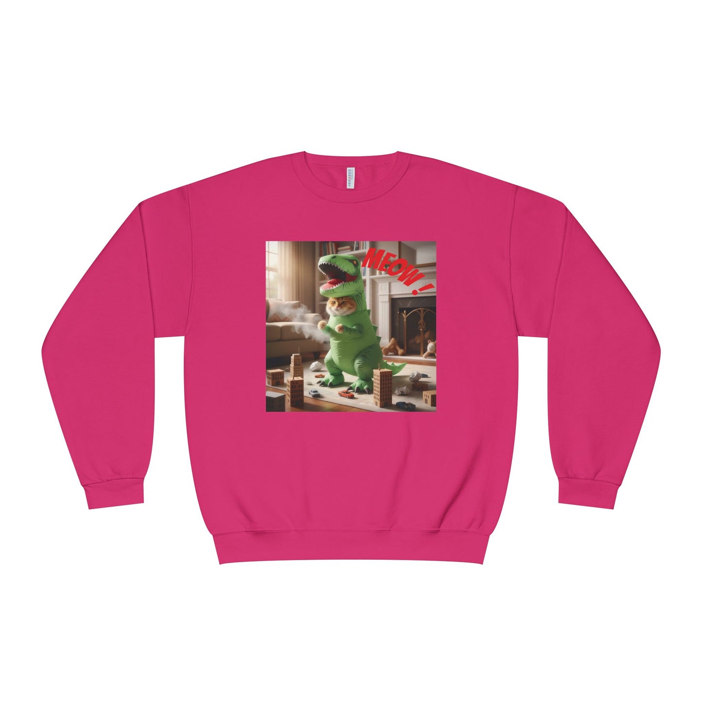 Tyrannosaurus Cat at home Unisex NuBlend Crewneck Sweatshirt