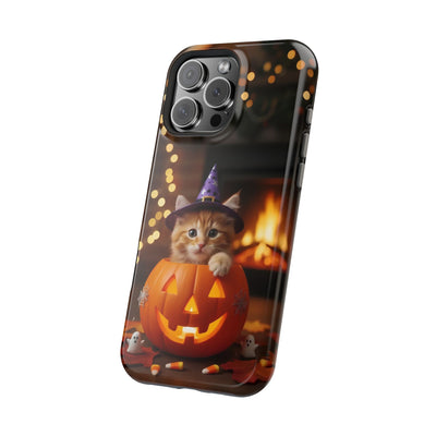 Halloween cute kitten photo style 3 Magnetic Phone Case, Cat Lover Gift, Impact-Resistant iPhone Case, Funny Pet Accessory, Unique Animal Design