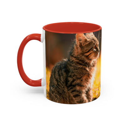 Golden Autumn Cat Coffee Mug - Cute Cat Mug, Nature Lover Gift, Cozy Kitchen Decor, Fall Drinkware, Cat Lover Gift