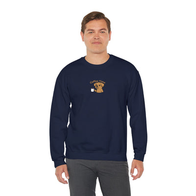 Coffee Time Dog Embroidered style 1 Unisex Crewneck Sweatshirt