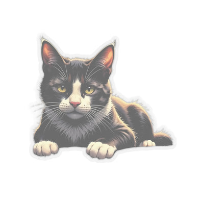 Cute Cat Kiss-Cut Stickers, Black Cat Vinyl Decals for Pet Lovers, Laptop Stickers, Cat Lover Gifts, Custom Pet Stickers