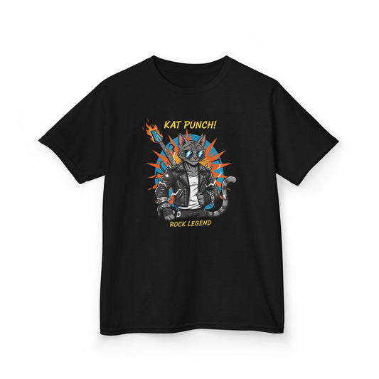 Cool Cat Rock Legend Unisex Kids Heavy Cotton Tee