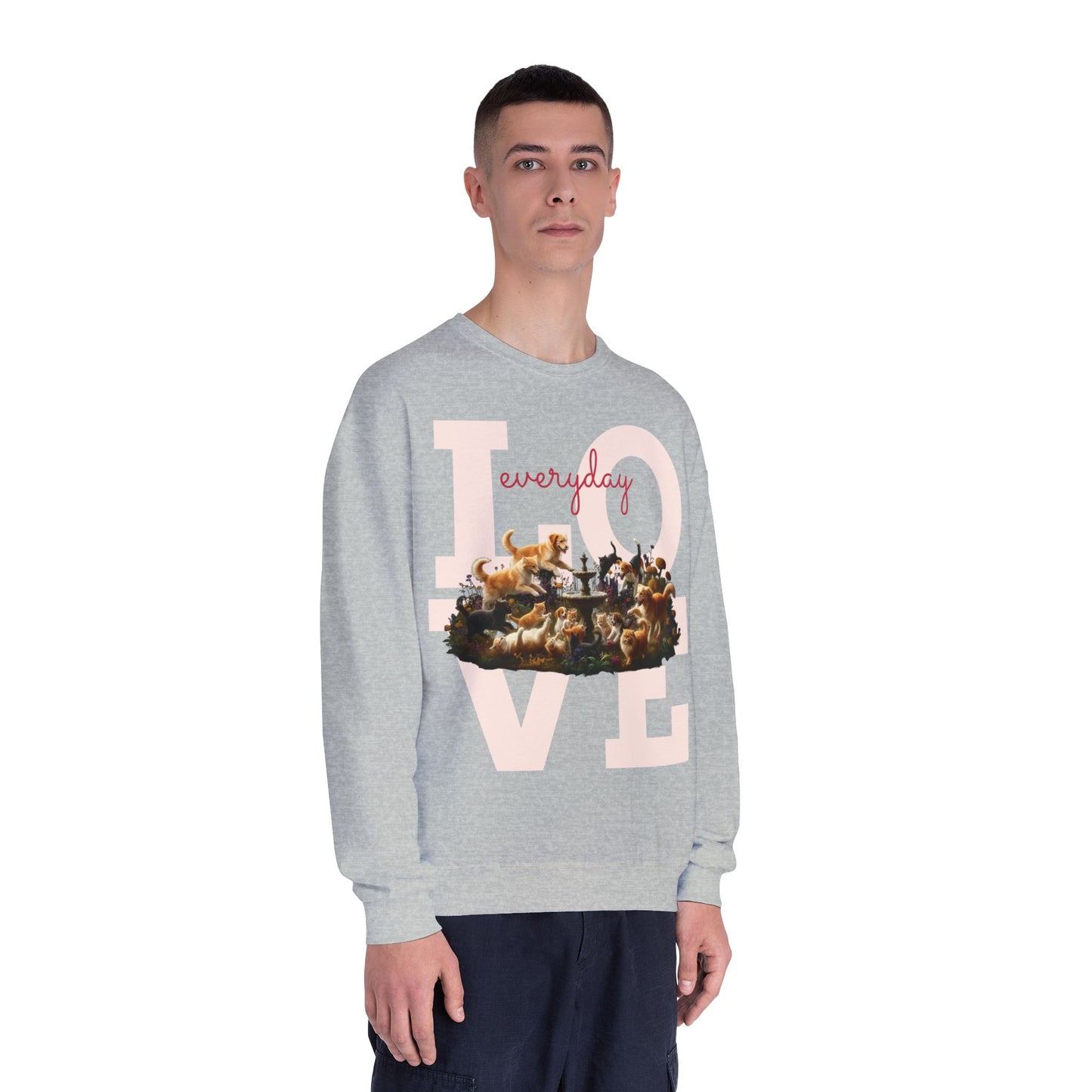 Love Everyday Cats & Dogs Unisex NuBlend Crewneck Sweatshirt