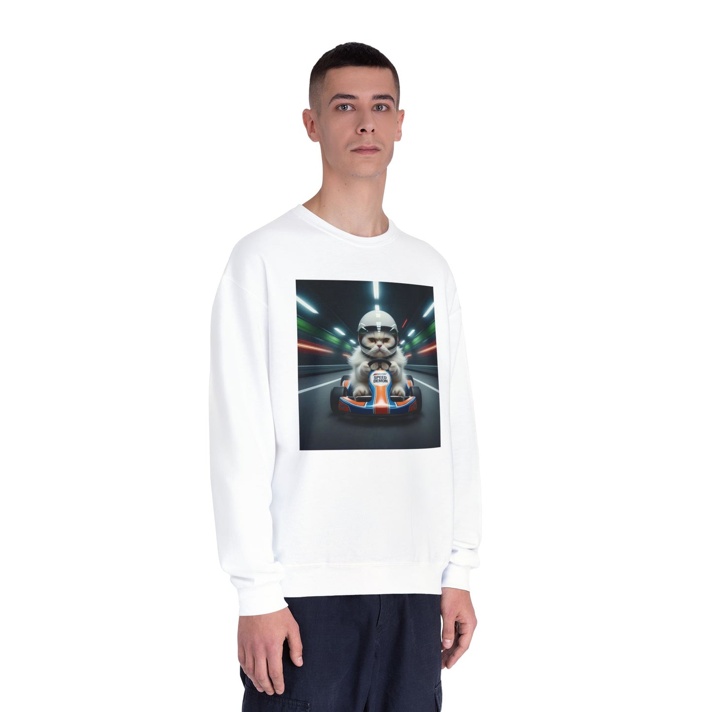 Go Kart Cat Unisex NuBlend Crewneck Sweatshirt style 2