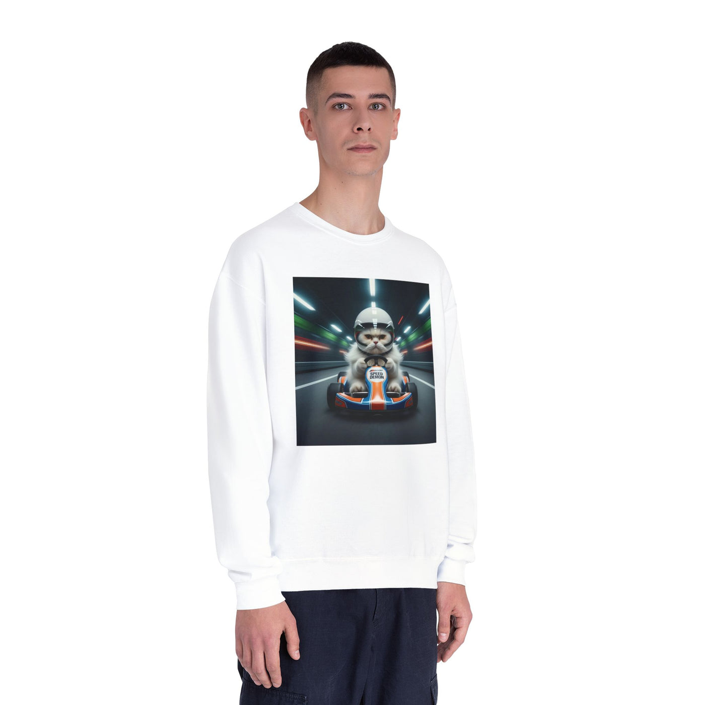 Go Kart Cat style 2 Unisex NuBlend® Crewneck Sweatshirt