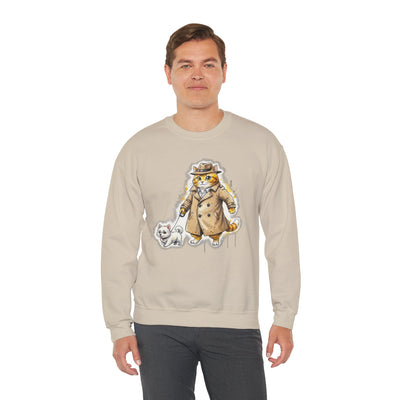 Watercolor painting style 10 Men & Women Cute Cat Pile Crewneck Sweatshirt