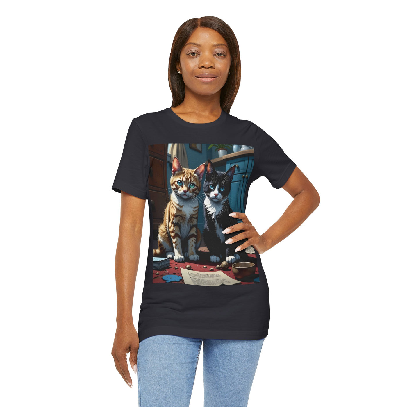 Adorable Cat Lovers Tee style 1- Cute Cat Graphic Tee, Pet Lover Gift, Animal T-Shirt, Birthdays, Cat Enthusiasts, Everyday Wear