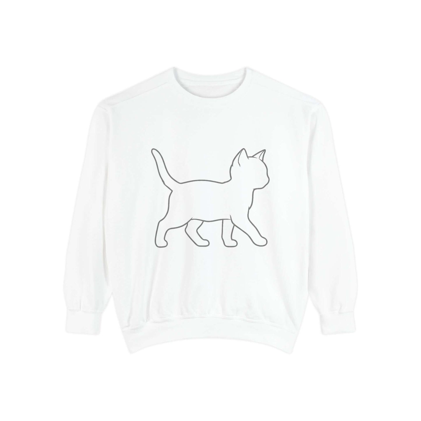 Walking Cat Shadow Cozy Graphic Unisex Crewneck Sweatshirt style 2
