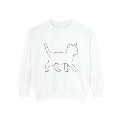 Walking Cat Shadow Cozy Graphic Unisex Crewneck Sweatshirt style 2