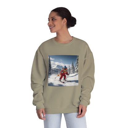 Skiing Dog Graphic Unisex NuBlend Crewneck Sweatshirt