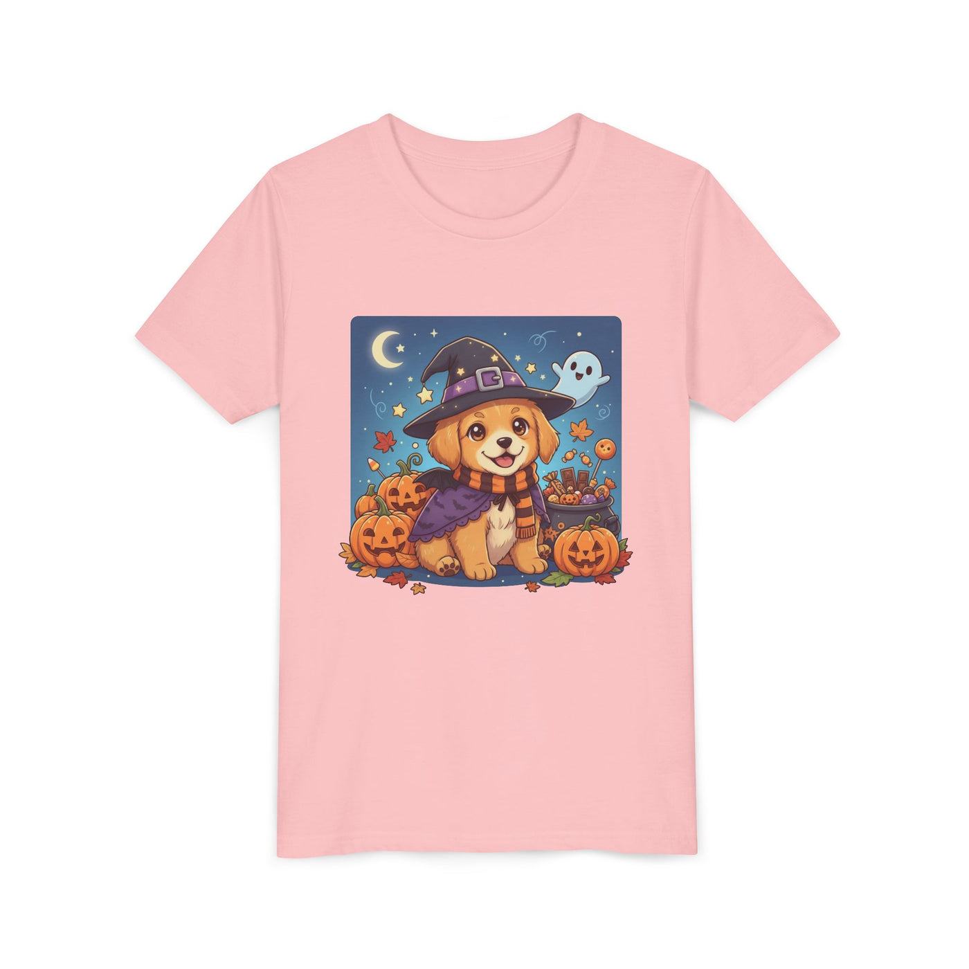 Halloween cute puppy anime style 6 Youth Tee, Short Sleeve T-Shirt, Kids Halloween Apparel, Cute Dog Tee, Fall Outfit for Children