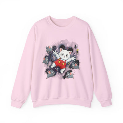 Watercolor painting style 2 Men & Women Cute Cat Pile Crewneck Sweatshirt