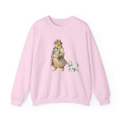 Watercolor Cat & Dog painting unisex Crewneck Sweatshirt style 2