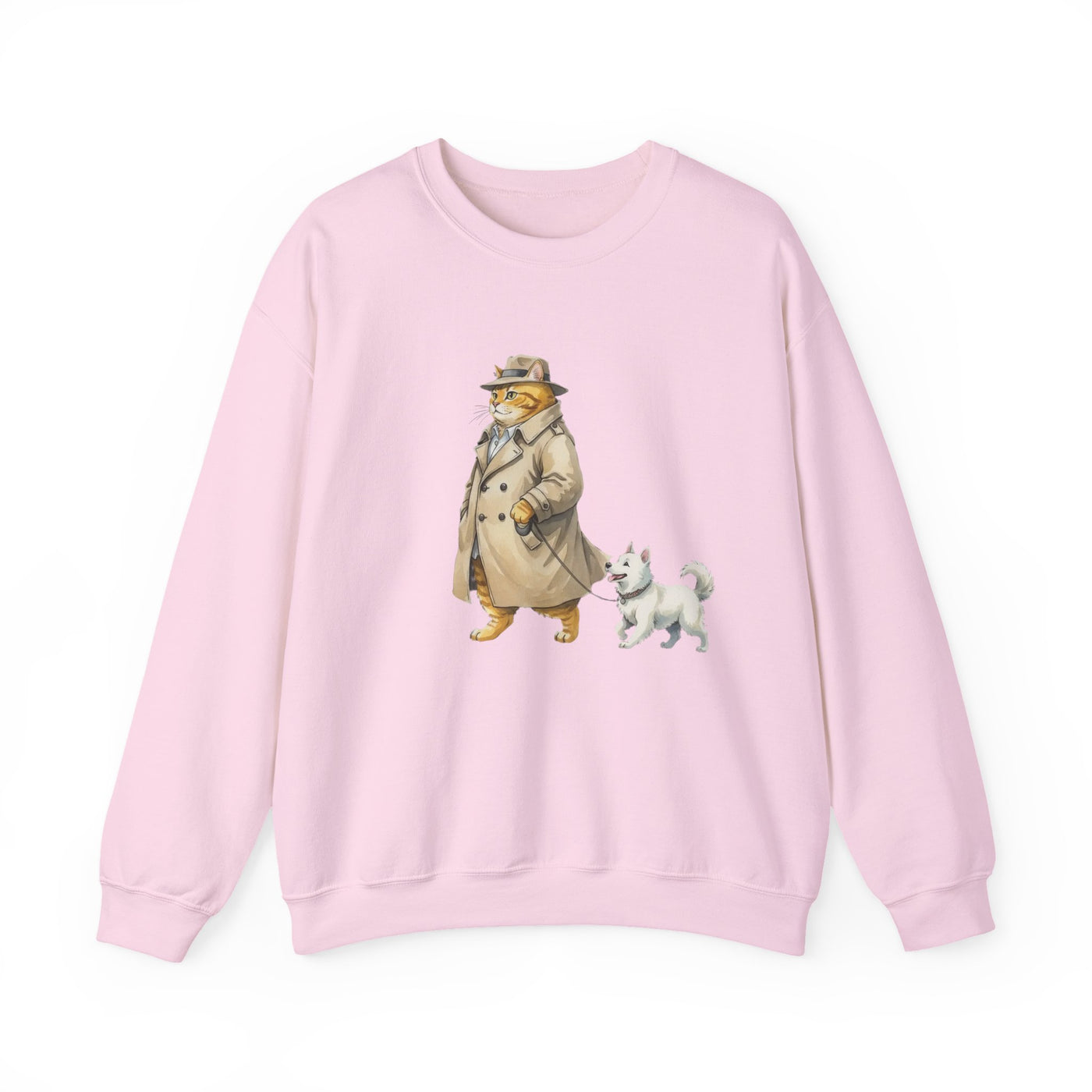 Watercolor painting style 11 Men & Women Cute Cat Pile Crewneck Sweatshirt