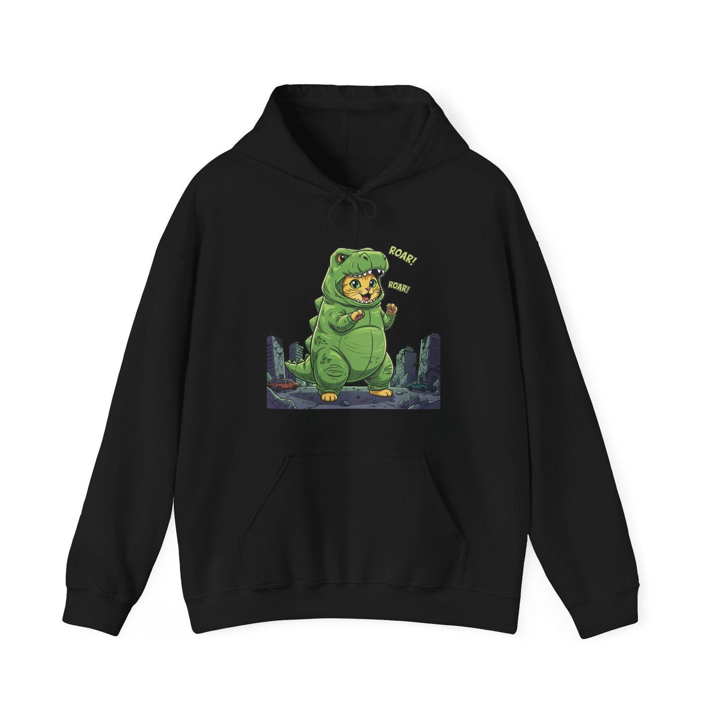 Cat cosplay Godzilla Funny Design Unisex Hoodie style 2