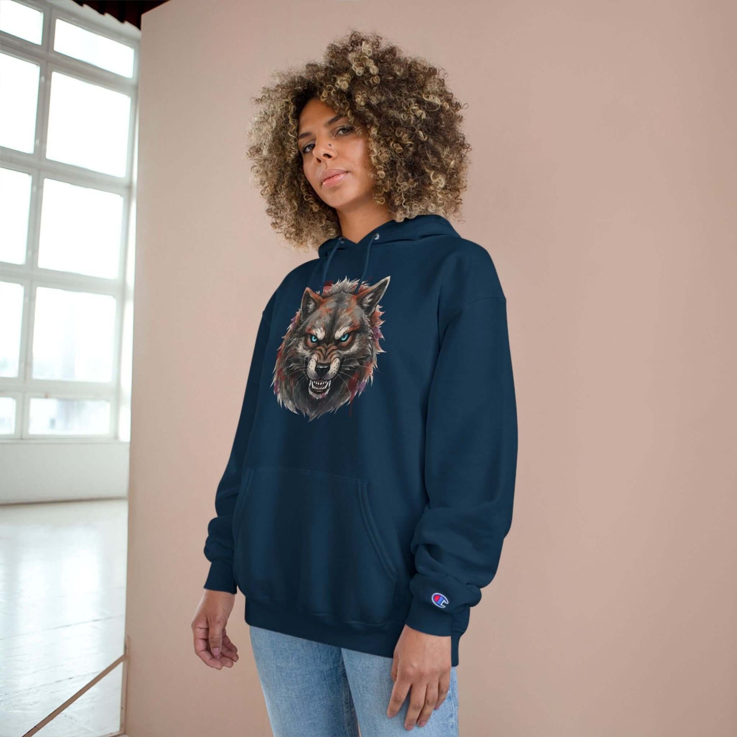 Angry Dog Men and Women Champion Hoodie style 2