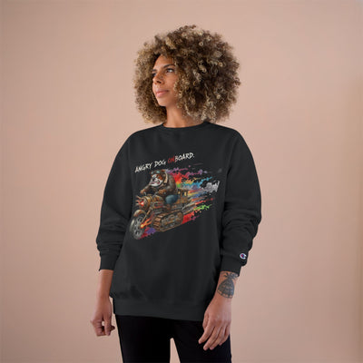 Angry Dog Onboard Graphic style 1 Champion Crewneck Sweatshirt for Gamers & Sci‑Fi Fans