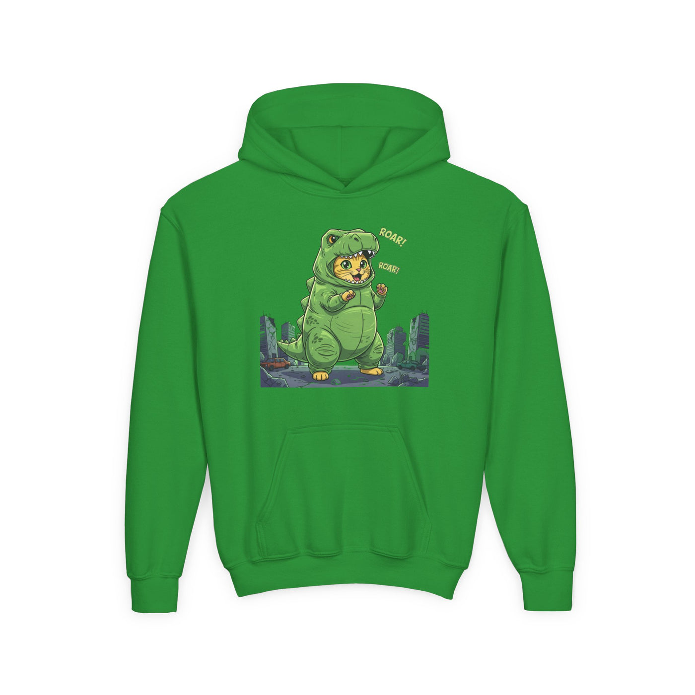Cat cosplay Godzilla style 2 Unisex Kids Hoodie - Fun & Cozy Heavy Blend Sweatshirt with Cute Design