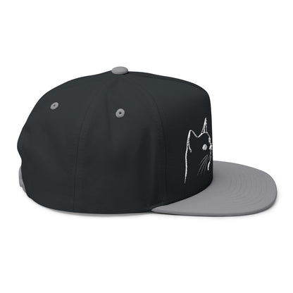 Stylish Embroidered Cat Mom Flat Bill Cap style 1