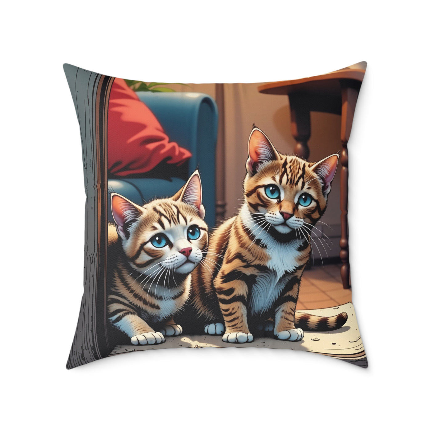 Cat Art style 2 Pillow, Pet Lover Gift, Home Decor, Animal Lover Cushion, Custom Pet Pillow