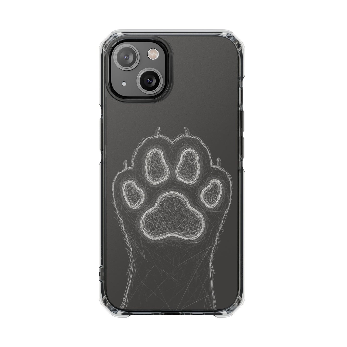 Grey Cat Paw Print Magnetic iPhone Case
