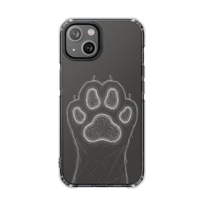 Grey Cat Paw Print Magnetic iPhone Case